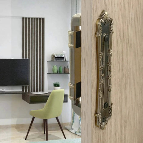 Antique Bronze 10 Inch Sliding Barn Door Handle No Drilling Two Sided Design Easy Install Rustic Pull For Interior Doors