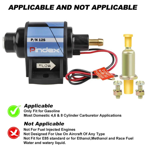 Universal Self Priming Fuel Pump For Cars And Trucks, Four To Seven Psi, Thirty Five GPH, Five Sixteenth Inch Inlet And Outlet