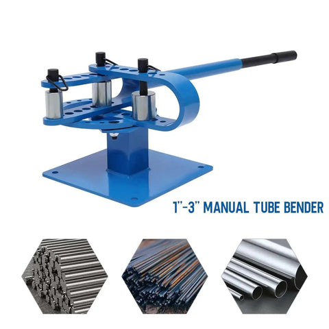 Beefy Workhorse Pipe Bender With 7 Dies One And A Half Inch Benchtop Tube Bending Machine for steel, copper, aluminum, hand crank tool