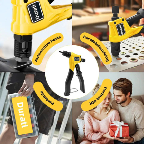 Rivet Nut Tool Kit For Tight Spaces 8 Inch Right Angle Hand Rivnut Tool With 96 Rivnuts And 8 Mandrels M3 To M6 portable use