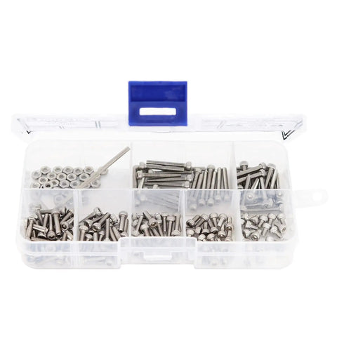 M2.5 Hex Socket Cap Screws And M2.5 Hex Nuts Kit With Wrench, 190 Pcs, 304 Stainless Steel in storage box