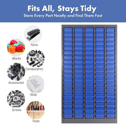 Heavy Duty 100 Drawer Parts Storage Cabinet With Alloy Steel Frame And Thick ABS Drawers For Nuts And Bolts Anti Slip Stops Garage Organizer