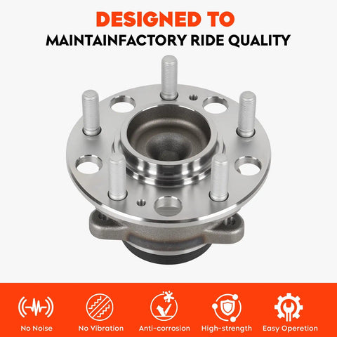 Bolt-On Rear Wheel Hub Bearing Assembly For Hyundai Sonata 2015-2019 Tucson 2016-2019 Veloster N 2019 Optima 2016-2020 Sportage 2017-2020 Cadenza 2017-2020 5-Lug With ABS Replacement 512553 2 Piece Set, front view