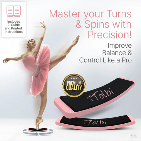 Ballet dancer using Pro Grade Turn Board For Dancers And Skaters To Improve Turning Balance And Spins Technique Ballet Ice Skating.