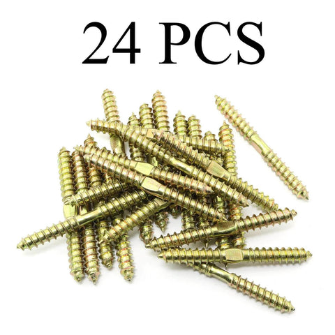 Double Ended Self Tapping Screws Set M6x60mm, 24 Pcs, Double Head Wood Screws For Joining Two Pieces Of Wood