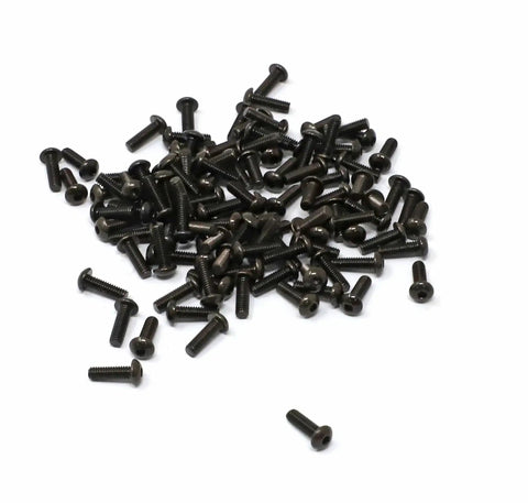100 Pcs M2.5 X 8mm Hex Socket Button Head Cap Screws Kit In Black Oxide Finish