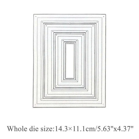 Stitched Rectangle Frame Die Cuts Set For Card Making And Scrapbooking, DIY Embossing, Photo Decor, And Gift Tags, Silver Metal Dies