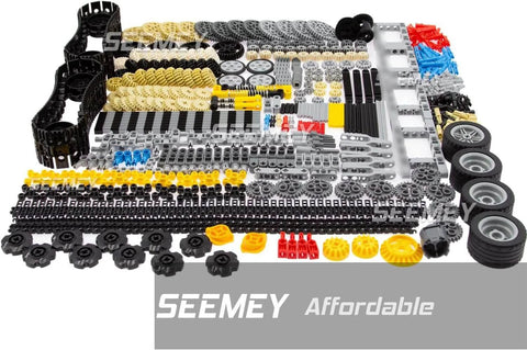 Massive 844Pcs Pin Gears Axles Set For RC Cars And Tanks, compatible with mainstream brands, laid out showing components.