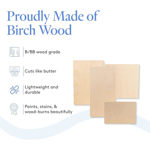 Baltic Birch Plywood One Quarter Inch Thick Craft Wood Sheets For Laser CNC Cutting And Wood Burning Pro Grade Large 12 By 24 BB Grade