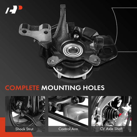 Front Right Steering Knuckle And Wheel Bearing Hub Assembly With ABS For Hyundai Elantra 2001 To 2006 2.0L view of knuckle