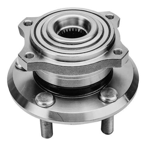 Beefed Up AWD Front Wheel Bearing Hubs And CV Axle Kit For Chrysler 300 Dodge Charger Challenger Magnum Includes 2 Front CV Axles And 2 Hub Bearings 5 Lug 4 Bolt Square Flange Non ABS AWD Drive front view