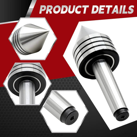Heavy Duty MT2 Tailstock Live Center With 60 Degree Point For Woodworking Built With High Hardness Alloy Tip
