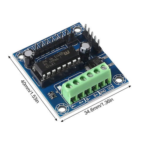 Arduino Friendly Mini Stepper Motor Shield With L293D Driver, 40x34.6mm board, designed for DIY robotics and microcontroller projects