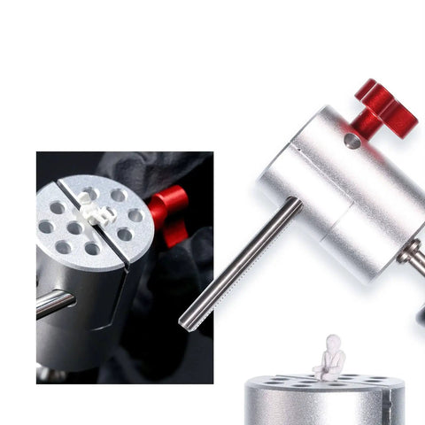 Handheld Fixture Vise Tool For Precise Handheld Modeling And Micro Build Work, CNC Machined With 0.002cm Tolerance, close-up view