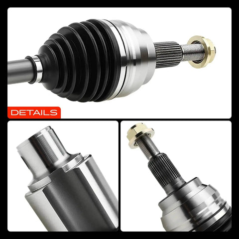 Close-up views of Dodge Ram 1500 CV Axle Shaft Assembly Front Left Or Right For 4x4 Models 2002-2010 And 2011 With 3.7L 4.7L 5.7L 5.9L V8 Durable Front Axle Replacement Guaranteed.