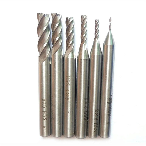 Boss 4 Flute CNC End Mill Cutter For Metal Milling High Speed Steel 6mm Diameter With 2mm Cutting Edge Flexible 1mm And 2 Blade Options
