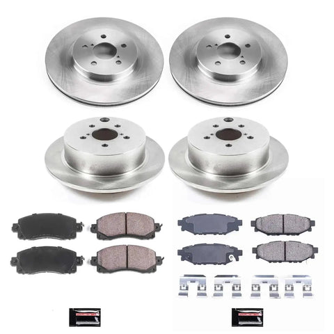 PowerStop front and rear brake kit for Subaru Crosstrek 2018–22 and Impreza 2017–22: rotors, ceramic pads, hardware