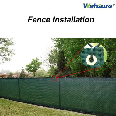 Heavy Duty 8 Inch Green Cable Zip Ties 100 Pack For Indoor Outdoor Use Ultra Heat Resistant Nylon 66 Tie Wraps on fence installation