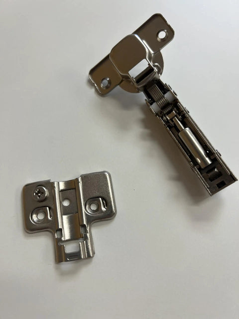 32 Hole Full Overlay Soft Close Cabinet Hinges For Kitchen Cabinets 35 Millimeter 3 Way Adjustable Clip On Plate Brushed Steel