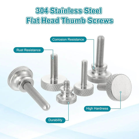 4 Pack M8 X 20mm Knurled Thumb Screws In 304 Stainless Steel With Diamond Head And Shoulder Grip Knobs For Easy Hand Tighten Fastening