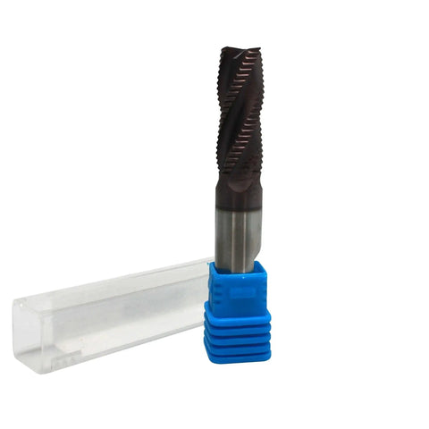 Roughing End Mill For Steel Precision Metal Cutting With Half Inch Diameter Shank And One And Quarter Inch Blade Length Four Flute M42 Eight Percent Cobalt TiAlN Coated Cutter HFS in packaging