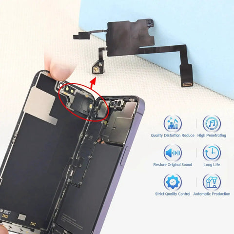 iPhone 14 Pro Max Earpiece Speaker Replacement Kit With Proximity Sensor Flex Cable And Tools Ear Speaker Assembly A2894 A2651 A2893 A2895 Fix Noisy Or Silent Calls