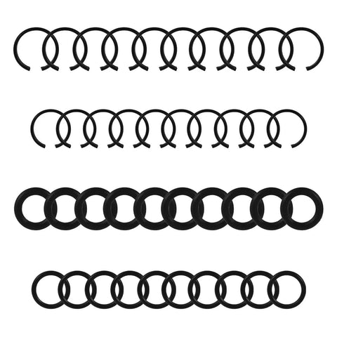 10 Sets 3/8 Inch And 10 Sets 1/2 Inch Impact Wrench Retaining Rings With O Rings Replacement Snap Clip Kit displayed neatly