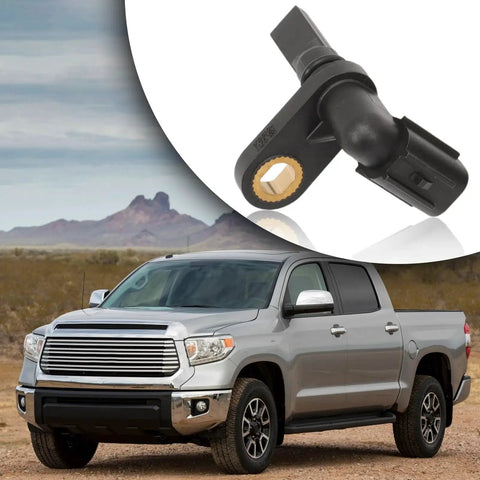 Close-up of ABS wheel speed sensor; black with brass collar, 4-piece set for 2007–2017 Toyota Tundra front/rear left/right