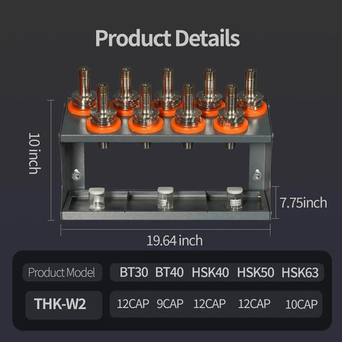 Wall Mounted CNC Tool Holder Rack Double Layer for BT30 BT40 HSK50 HSK63 Tool Holders, heavy duty steel storage organizer