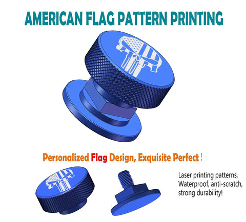 Blue USA Flag Aluminum Pipeliner Fasteners For Welding Helmet Headgear Replacement 1 Pair EZ Swap Corrosion Resistant 6061 T6 Screws