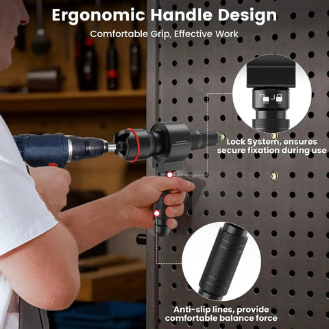 2 In 1 Cordless Rivet Nut Tool Kit For Drill Converts Your Drill Into A Pro Rivet Gun With 7 Metric Mandrels in use