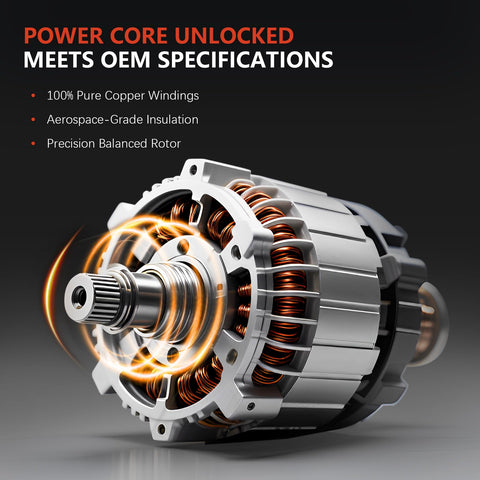 Beefed-Up Alternator Replacement For Toyota Corolla Matrix Celica MR2 Spyder And Pontiac Vibe 2000-2008 1.8L 80 Amp 6 Groove Pulley