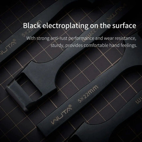 Black electoplated finish on Boss Grade Oblong Leather Belt Hole Puncher And Oval Hole Cutter For Strap Watch Bands, Flat Punch Tool.