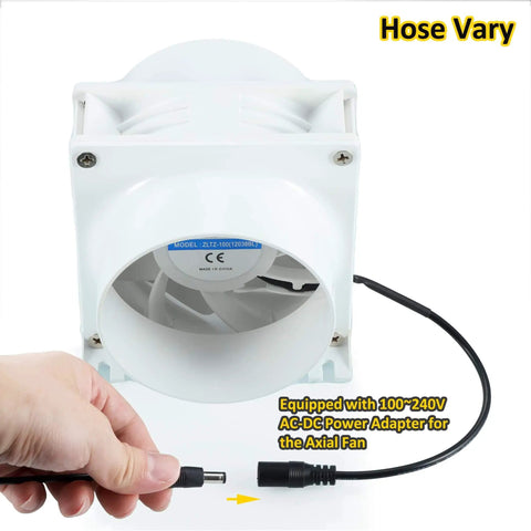 4 Inch Axial Exhaust Fan With 3000 RPM, DC 12V Dual Ball Bearings, Up To 141 CFM, PWM Variable Speed Control, white case.