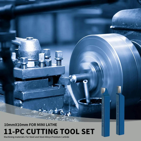 11 Piece Carbide Tip Lathe Cutter Tool Set With 10mm Shank For Metal Turning Boring And Chamfering High Quality