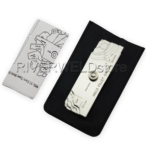 7 Piece Fillet Weld Gauge Set For Checking Fillet Leg And Throat Size Stainless Steel Metric And Inch Markings On Both Sides