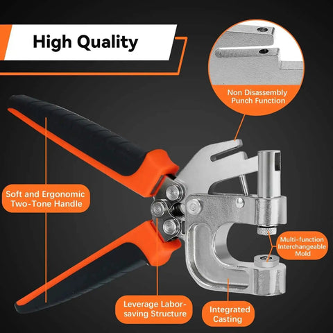 Dope All In One Leather Snap Tool Kit With 40 Silver 15mm Snaps Hole Punch And Snap Press Pliers ergonomic design detail