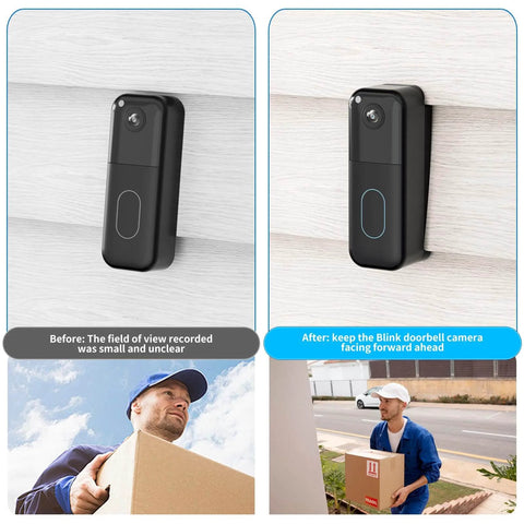 Vinyl Siding Mount For All New 2nd Gen Video Doorbell Camera, Adjustable Corner Wedge Kit installed on vinyl siding showing improved angle.