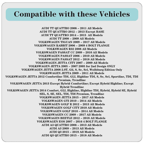 Compatibility list for Front Wheel Bearing And Hub Assembly 513253 For Audi And VW With ABS Direct Fit