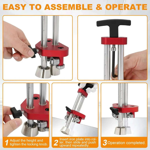 Onsite Sheet Metal Roller Bender Single Station for Roofing and Metal Fabrication usage steps.