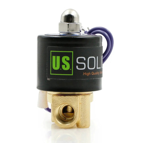 Solid Brass 1/4 Inch Electric Solenoid Valve 12V DC With Viton Gasket Direct Acting Normally Closed For Air Gas Fuel Applications Industrial Grade Corrosion Resistant Weld Friendly Suitable For Gasoline Diesel Kerosene Natural Gas And Air