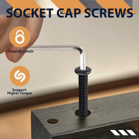 1/4-20 X 2 Inch Flat Head Hex Socket Cap Screws Bolts In Black Oxide 304 Stainless Steel 18-8 being installed