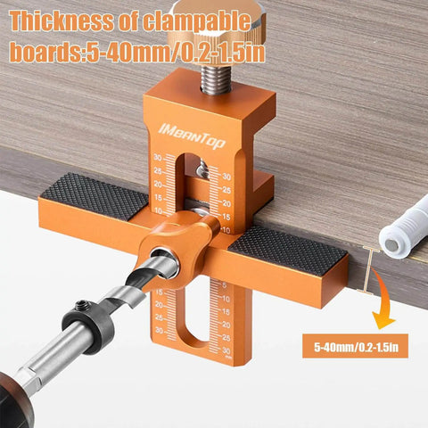 2-In-1 Cabinet Door Mounting Jig and Rebound Tool with Drill Bits Aluminum Alloy Positioner for Frameless Cabinets