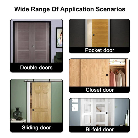 Hidden Pocket Door Lock With Key, Privacy Door Hardware For Bathroom And Bedroom, visible on various doors.