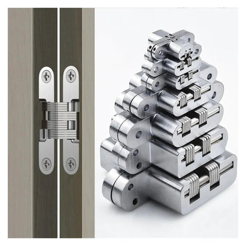 Adjustable Concealed Door Hinges For 180 Degree Folding Doors In Stainless Steel Built In Heavy Duty Quiet Operation Smooth Door Handling Durable Construction And Versatile Stability By Cross Gemel, stack and installed view