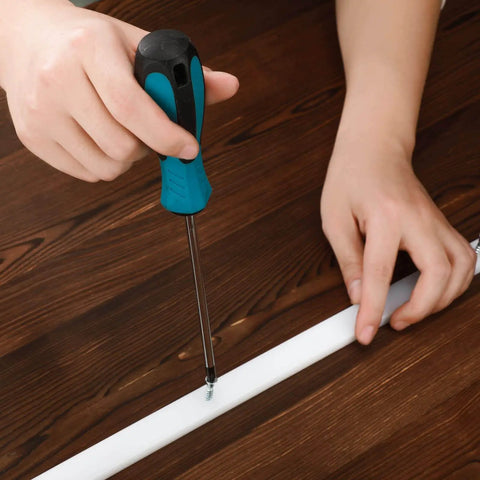 Person installing 4 Pcs UHMW Precision Milled Bar For Jigs Crosscut Sled For Table Saw Sled Fixtures Or Miter Slots on wood surface
