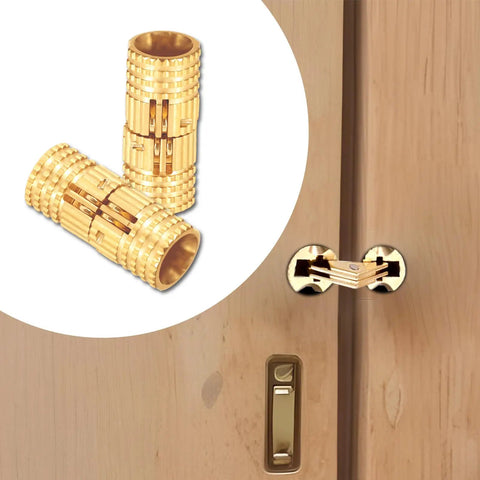 Hidden Brass Hinges 8mm 4 Pack With 16 Screws For Jewelry Boxes And Cabinets Concealed Invisible 180 Degree Opening