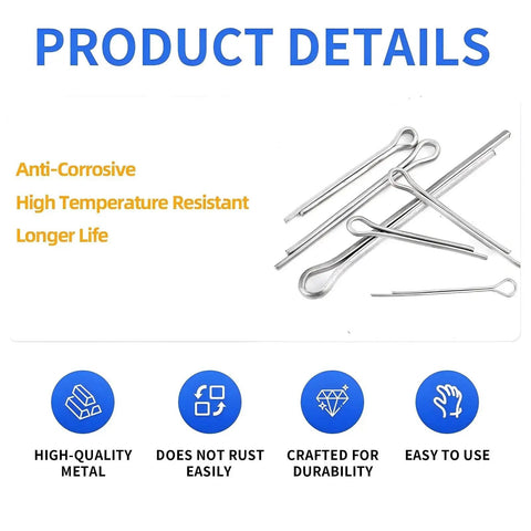 180 Pcs Cotter Pins Assortment Kit With 7 Stainless Steel Sizes For Trailer Hitches Mowers Trucks Engine Repair And Tow Clips