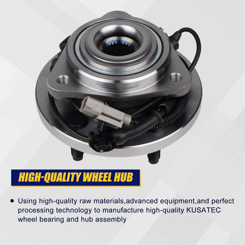 Two Pack Front Wheel Bearing Hub Assembly 513234 For 2006 Through 2010 Jeep Commander Front And 2005 Through 2010 Grand Cherokee Front With Five Lug And ABS Compatibility, showing close-up view with wiring.