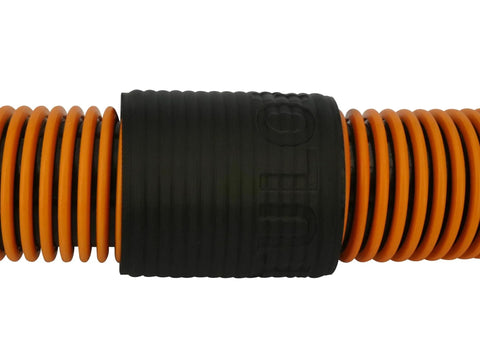 Vacuum Hose Coupler Accessory OD 2.2 In ID 2.0 In CCW Thread For A Snug Fit Black 3D Printed Made In USA Fits RIDGID 1 7 8 In 10 Ft Dual Layer Hose 24608 close-up view